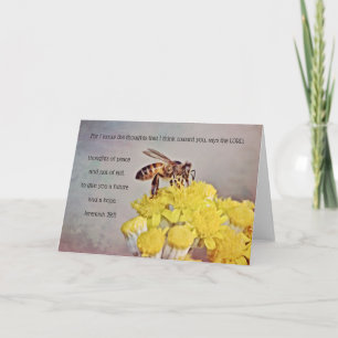 Cartão Placa de Escritura de Flores Amarelas de Abelhas J