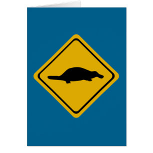 Cartão placa de estrada de platypus