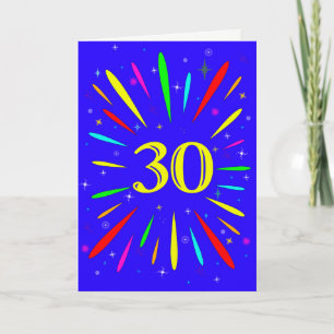 Cartão Placa de explosão de aniversário de 30 anos