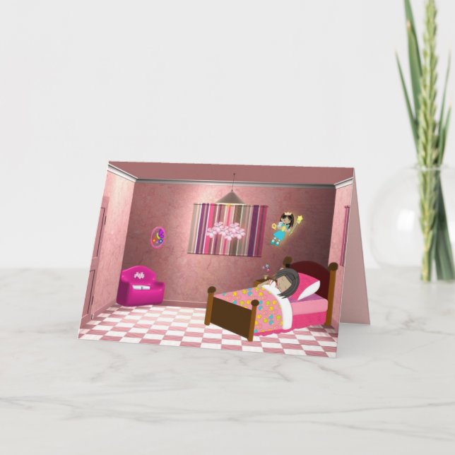 Cartão Placa de fada de dente para raparigas 2 (Frente)