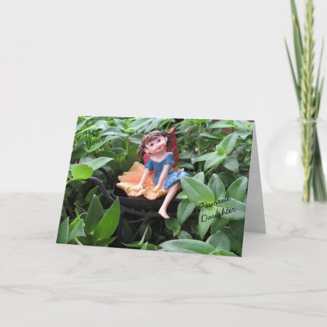 Cartão Placa de Fada Filha Favorita do dia de os pais (Frente)