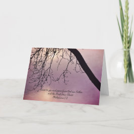 Cartão Placa de fé de Bíblia de caridade de arte em árvor