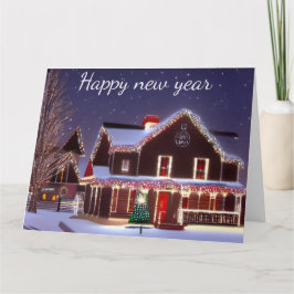 Cartão placa de feliz ano novo