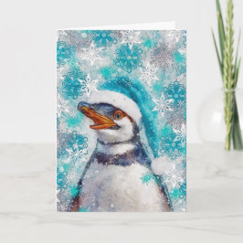 Cartão Placa de feriado de Impressão pinguim de mídia mis