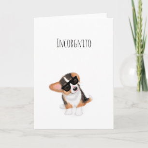 Cartão Placa de filhote Incorgnito corgi