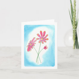 Cartão Placa de Flor Rosa