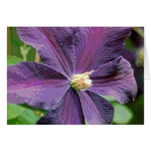 Cartão Placa de Flor Roxo Clematis