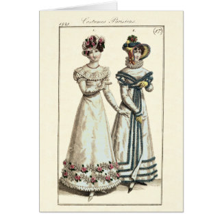 Cartão Placa de forma de Parisiens 1821 dos trajes