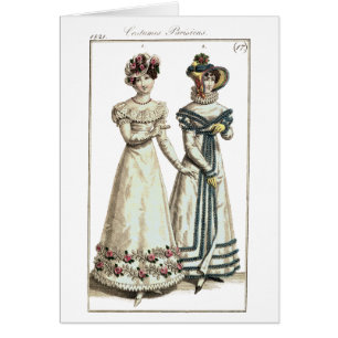 Cartão Placa de forma de Parisiens 1821 dos trajes