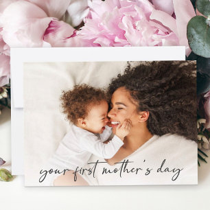 Cartão Placa de Fotografia do Primeiro Dia de as mães do