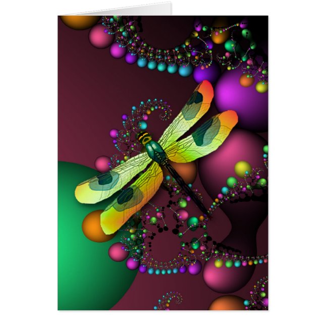 Cartão Placa de Fraturas de Dragonfly (Mardigras) (Frente)
