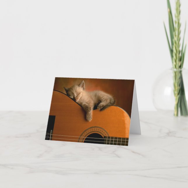 Cartão Placa de Gatinho elegante (Frente)