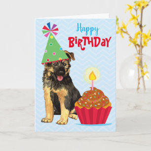 Cartão Placa de German shepherd de aniversário