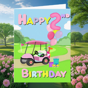 Cartão Placa de Golfe Rosa-Rosa-Rosa-Bolinhas Feliz