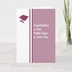 Cartão Placa de graduação de mestrados para a lei Canon