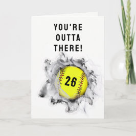 Cartão Placa de Graduação de Softball