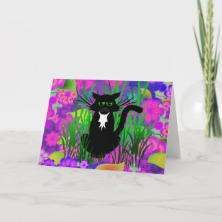 CARTÃO PLACA DE GREETING DE GATO PRETO