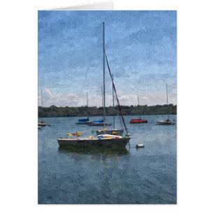 Cartão PLACA DE GREETING: Lago Harriet Boats, Mpls, MN_Ca