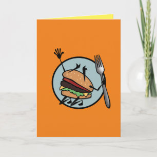 CARTÃO PLACA DE GREETING VERTICAL DE CHEESEBURGER FUNNY