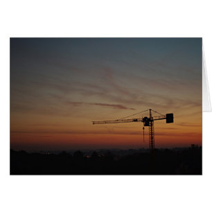Cartão Placa de guindaste sunset