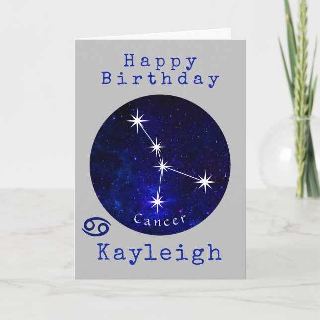 Cartão Placa de Horóscopo do Cancer Zodiodato (Frente)