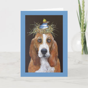 Cartão placa de hound basset