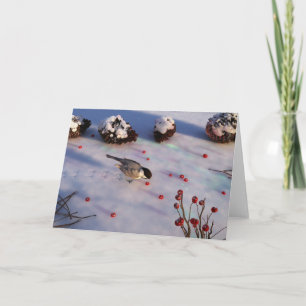 Cartão Placa de inverno Chickadee