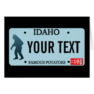 Cartão Placa de Licença Idaho Sasquatch