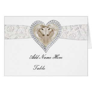 Cartão Placa De Local De Mesa Unicorn E Lace