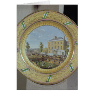Cartão Placa de Meissen, decorada com uma cena de