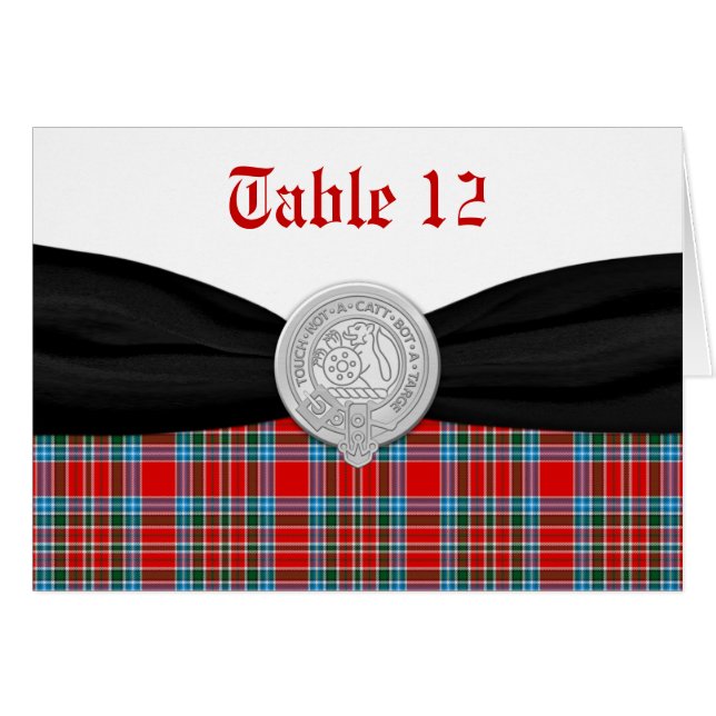 Cartão Placa de Mesa Antiga de Tartan MacBean (Frente Horizontal)