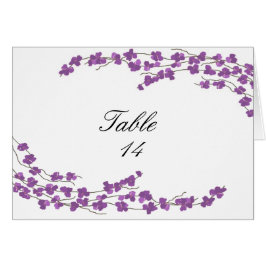 Cartão Placa de Mesa brilhante - Flores roxas