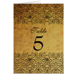 Cartão Placa de mesa de casamento tema damasco preto esma