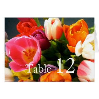Cartão Placa de Mesa do Buquê das Tulipas Elegantes do Lu