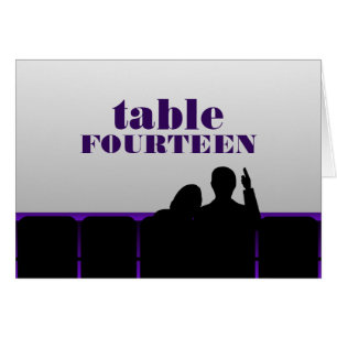 Cartão Placa de Mesa do Cinema, Roxo