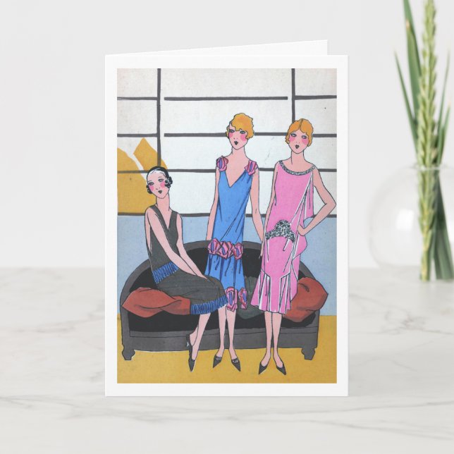 Cartão Placa de Moda Vintage (Frente)