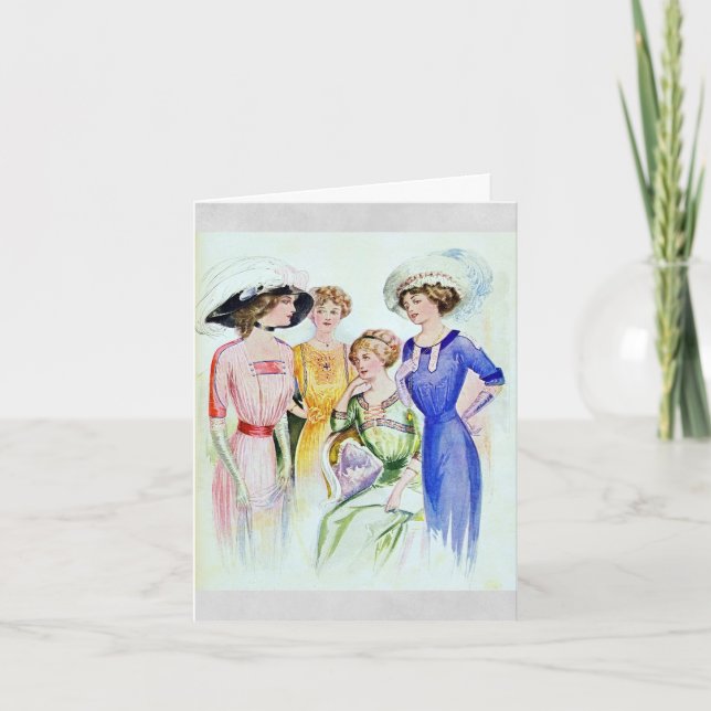 Cartão Placa de Moda Vintage 1911 (Frente)