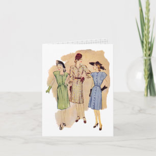 Cartão Placa de Moda Vintage 1940s