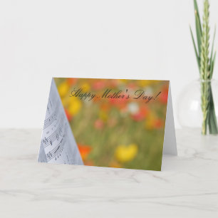 Cartão Placa de música para Dia de as mães feliz