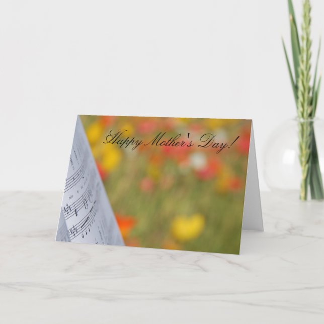 Cartão Placa de música para Dia de as mães feliz (Frente)