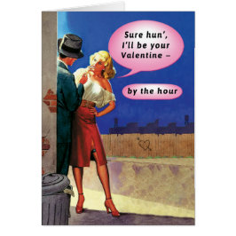 Cartão Placa de Namorados de Proposição de Pulp Vintage