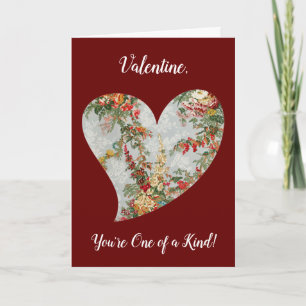 Cartão Placa de Namorados Vintage Floral Heart Series 3