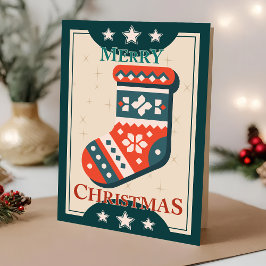 Cartão Placa de natais vintages com ilustração de estoque