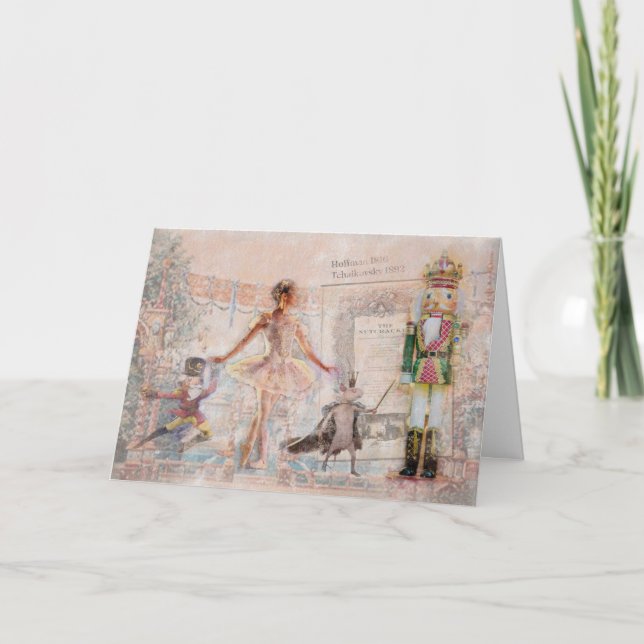 Cartão Placa de Natais vintages "Nutcracker" (Frente)