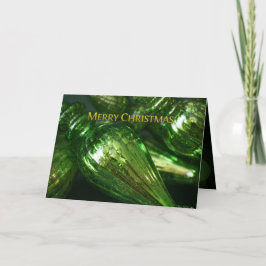 Cartão Placa de Natal de Vidro Verde Dobrado, 2