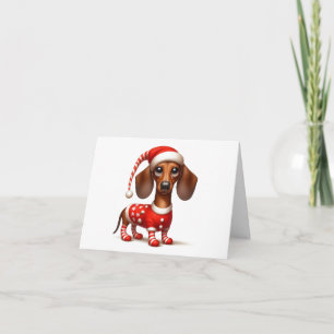 CARTÃO PLACA DE NATAL ELF DACHSHUND
