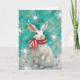 Cartão Placa de Natal para Impressão de coelhinhos de míd