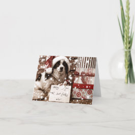 CARTÃO PLACA DE NATAL PRETO E BRANCO