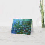 Cartão Placa de Nota das Ninfas Monet<br><div class="desc">Cartão de nota Monet Ninfheas Water Lily. Pintura a óleo na canvas 1915. Durante os últimos trinta anos de sua vida, Monet pintou seu lago de lírio em Giverny. As ninfas representam um de seus melhores e mais amados trabalhos com seu rico e variado uso de verdes. Um presente de...</div>