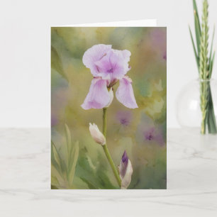 Cartão Placa de Nota de Arte do Jardim Flor Roxo Iris